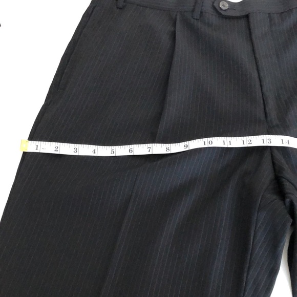 CHAPS  2 Piece Suit Pinstripe 100% Wool Dark Blue - Picture 10 of 14